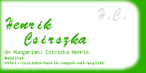 henrik csirszka business card
